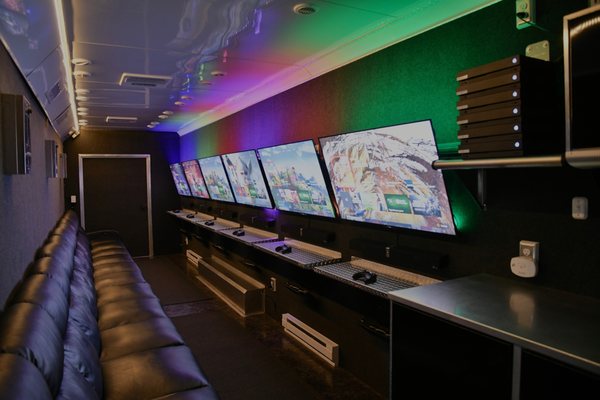 Play 1st Mobile Gaming brings life to any party or event! - Play 1st Mobile Gaming brings life to any party or event. With our unique gaming truck and trailer, we can bring you six indoor screens with connections to Xbox One gaming consoles. With comfortable seating and a massive selection of games in a temperature-controlled environment, our mobile gaming truck is perfect for parties in any season or type of weather! During beautiful weather and warmer months, we have two outdoor screens that can hook up to our Nintendo Switch systems as well as our Xbox consoles.
New for 2023 is our Virtual Reality trailer. With 4 VR playing areas, you can team up with your friends for the newest, coolest experience we can offer. Play 1st Mobile Gaming brings life to any party or event! - Play 1st Mobile Gaming brings life to any party or event. With our unique gaming truck and trailer, we can bring you six indoor screens with connections to Xbox One gaming consoles. With comfortable seating and a massive selection of games in a temperature-controlled environment, our mobile gaming truck is perfect for parties in any season or type of weather! During beautiful weather and warmer months, we have two outdoor screens that can hook up to our Nintendo Switch systems as well as our Xbox consoles.
New for 2023 is our Virtual Reality trailer. With 4 VR playing areas, you can team up with your friends for the newest, coolest experience we can offer.