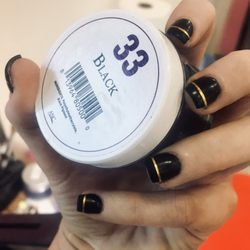 Princess de Nails - Matte black set with gold accent