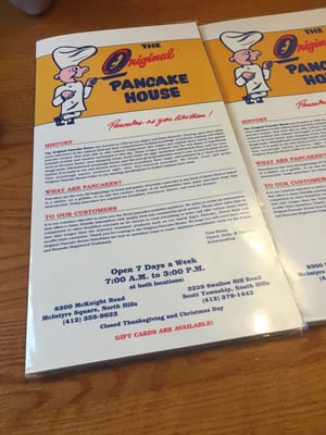Menu photo 4 The Original Pancake House Pittsburgh, PA Menu photo 4 The Original Pancake House Pittsburgh, PA