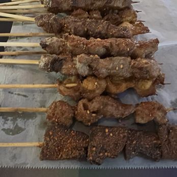 Xinjiang BBQ - Lamb, Beef, Cartilage, Gizzard Skewers - Asian Fusion Near Me - San Diego, California Xinjiang BBQ - Lamb, Beef, Cartilage, Gizzard Skewers - Asian Fusion Near Me - San Diego, California