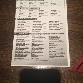 Hoshi Sushi - Checklist... notice the warning - Sushi Bars Near Me - Stony Brook, New York Hoshi Sushi - Checklist... notice the warning - Sushi Bars Near Me - Stony Brook, New York