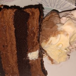Chocolate torte and ice cream from smart n final for my mom, aka granny 77th birthday