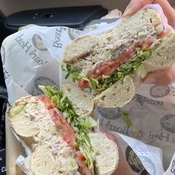 Blue Line Deli & Bagels - Chicken Waldorf on a whole wheat bagel