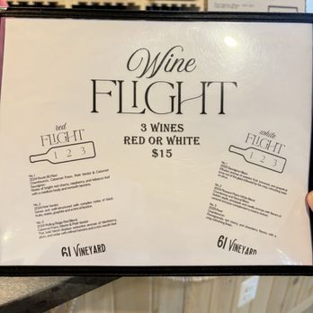 61 Vineyard - Menu (7/2026) - Wine Tasting Room Near Me - Damascus, Maryland