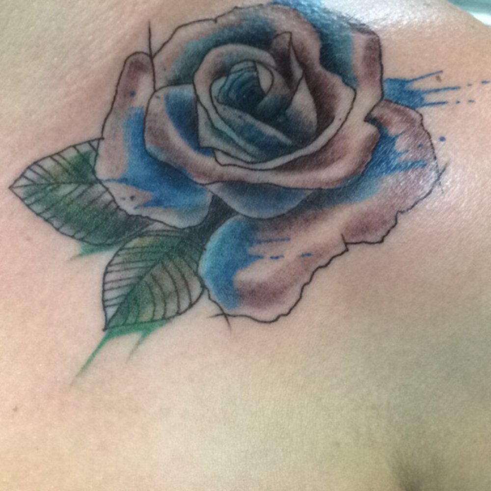 Chimera Bodyart - My sister in law's blue rose done by Rudy - Piercing Near Me - Lancaster, California Chimera Bodyart - My sister in law's blue rose done by Rudy - Piercing Near Me - Lancaster, California