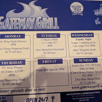 Gateway Grill - Daily menu specials - Pizza Near Me - Monroeville, Pennsylvania Gateway Grill - Daily menu specials - Pizza Near Me - Monroeville, Pennsylvania