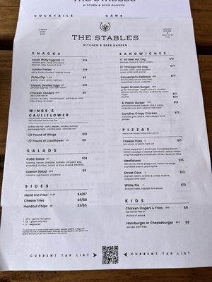 Menu photo 1 The Stables Kitchen & Beer Garden Downingtown, PA