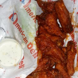 American Deli - 10 piece hot wings.they were perfectly fried