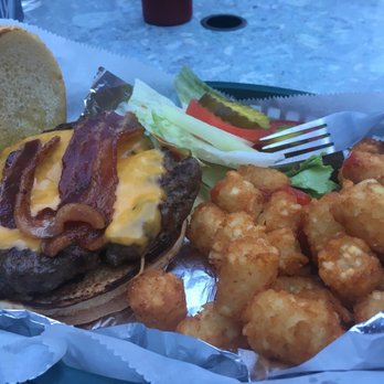 Tripoli Tap - The 1/2 pound Tripoli Tap burger with tots - Bars Near Me - Chicago, Illinois Tripoli Tap - The 1/2 pound Tripoli Tap burger with tots - Bars Near Me - Chicago, Illinois