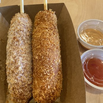 Sul Bing Su - ChungChun - Chungchun Original Hotdog; and Cheddar Cheese Hotdog - Desserts Near Me - Houston, Texas Sul Bing Su - ChungChun - Chungchun Original Hotdog; and Cheddar Cheese Hotdog - Desserts Near Me - Houston, Texas