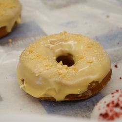 Just Coffee - caramel glazed vegan doughnut