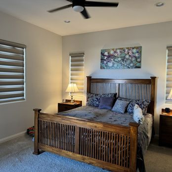 Dreamhouse - Zebra Shades in master bedroom - Shutters Near Me - Las Vegas, Nevada