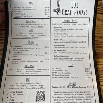 101 Crafthouse - Menu - Pizza Near Me - Richmond, Virginia