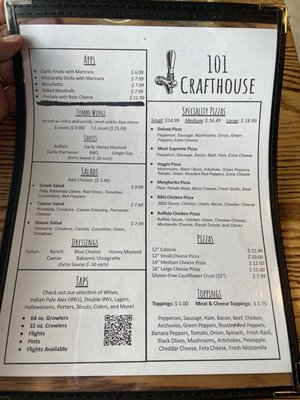 Menu photo 7 101 Crafthouse Richmond, VA