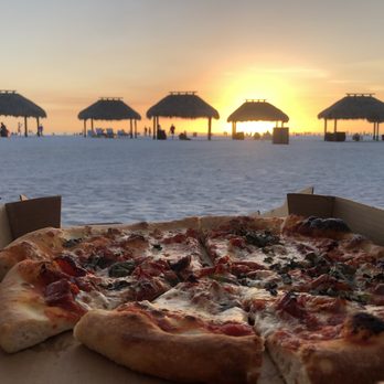 Mosaico - Margherita pizza as takeout during sunset on the beach! - Comfort Food Near Me - Marco Island, Florida Mosaico - Margherita pizza as takeout during sunset on the beach! - Comfort Food Near Me - Marco Island, Florida