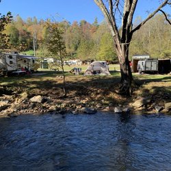 Serenity Haven Camping - Looking across the River at our campsite.