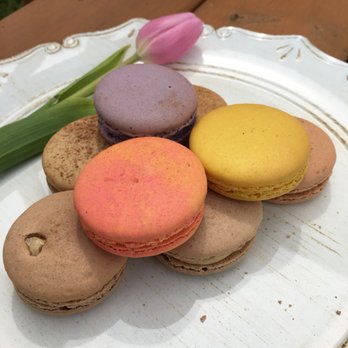 Look Up Dessert Cafe - Macarons I took home & photographed. Nutella, coffee, mango passion fruit, ube, hazelnut, peach cream, tiramisu, and salted caramel. - Ice Cream & Frozen Yogurt Near Me - Chesapeake, Virginia