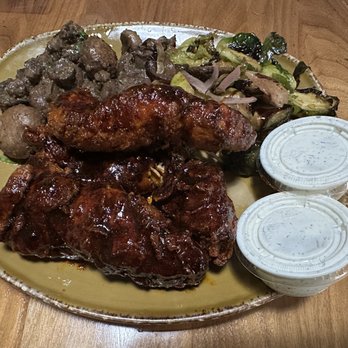 Urban Plates - Nashville tenders, brussels sprouts, and mushrooms. - New American Near Me - Sunnyvale, California Urban Plates - Nashville tenders, brussels sprouts, and mushrooms. - New American Near Me - Sunnyvale, California