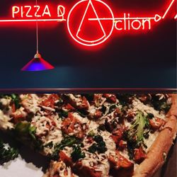 Pizza D'Action - Vegan buff tofu pizza with vegan ranch dressing