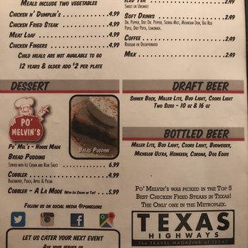 Po’ Melvin’s - Menu - American Near Me - Irving, Texas