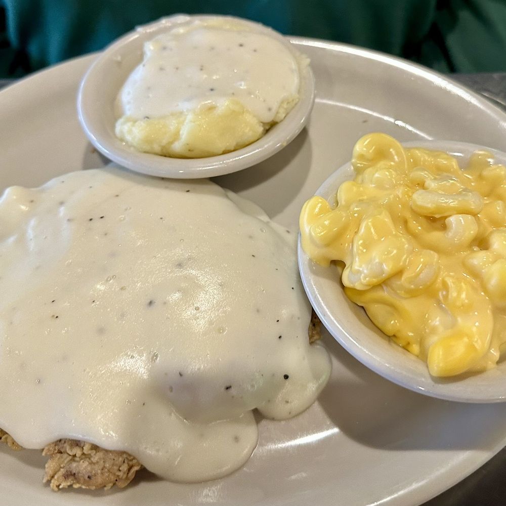 Norma's Cafe - Chicken Fried Steak with Mashed Potatoes and Mac n Cheese - American Near Me - Dallas, Texas Norma's Cafe - Chicken Fried Steak with Mashed Potatoes and Mac n Cheese - American Near Me - Dallas, Texas