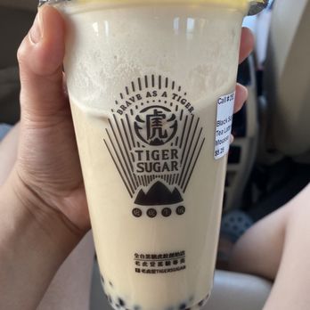 Tiger Sugar - Black Sugar Pearl Green Tea Latte with Cream Mousse - Bubble Tea Near Me - Carrollton, Texas Tiger Sugar - Black Sugar Pearl Green Tea Latte with Cream Mousse - Bubble Tea Near Me - Carrollton, Texas