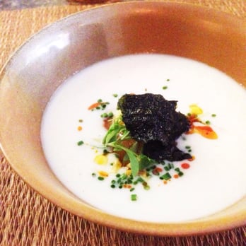 Prubechu - corn crab and coconut soup with crisped nori - Guamanian Near Me - San Francisco, California