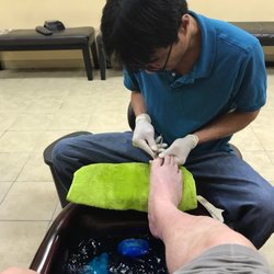 Sun Nail System - Me getting pedicure