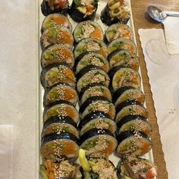 Variety of kimbaps Variety of kimbaps