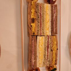 Savoy Tea - Duck, butternut squash, tea sandwiches - egg, beef, smoked salmon, chicken curry