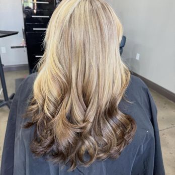 The Parlor Aveda - Kellie created this gorgeous multi-dimensional blonde and brunette blend with bright, creamy highlights, soft lowlights - Hair Salons Near Me - Las Vegas, Nevada The Parlor Aveda - Kellie created this gorgeous multi-dimensional blonde and brunette blend with bright, creamy highlights, soft lowlights - Hair Salons Near Me - Las Vegas, Nevada