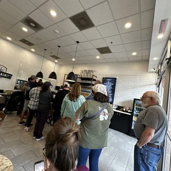 Fuhgedaboudit Bagel - Apparently there is a "rush" around 9!  We are glad to have their sammies but are used to getting here earlier. We  Fuhgedaboudit! - Bagels Near Me - The Woodlands, Texas