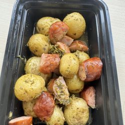CEDS Soups, Meats & Sweets - Hot & ready changes daily this is our sausage & seasoned potatoes