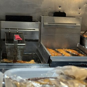 Proper Fish - View from the bar into the kitchen. Got to watch the fish being fried. - Seafood Near Me - Bainbridge Island, Washington