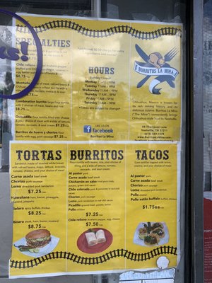 Menu photo 1 Burritos La Mina Nashville, TN Menu photo 1 Burritos La Mina Nashville, TN
