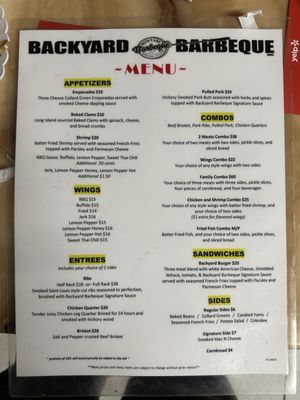 Menu photo 5 Backyard Barbeque Freeport, NY