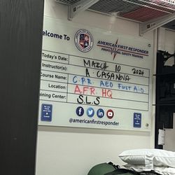 American First Responder - Name of instructor (A. Casanova) and course material