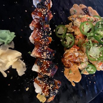 Modesto Sukiyaki - Volcano Roll and Black Thunder Roll - Sushi Bars Near Me - Modesto, California