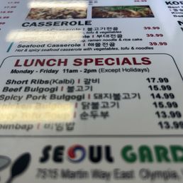 Lunch menu!