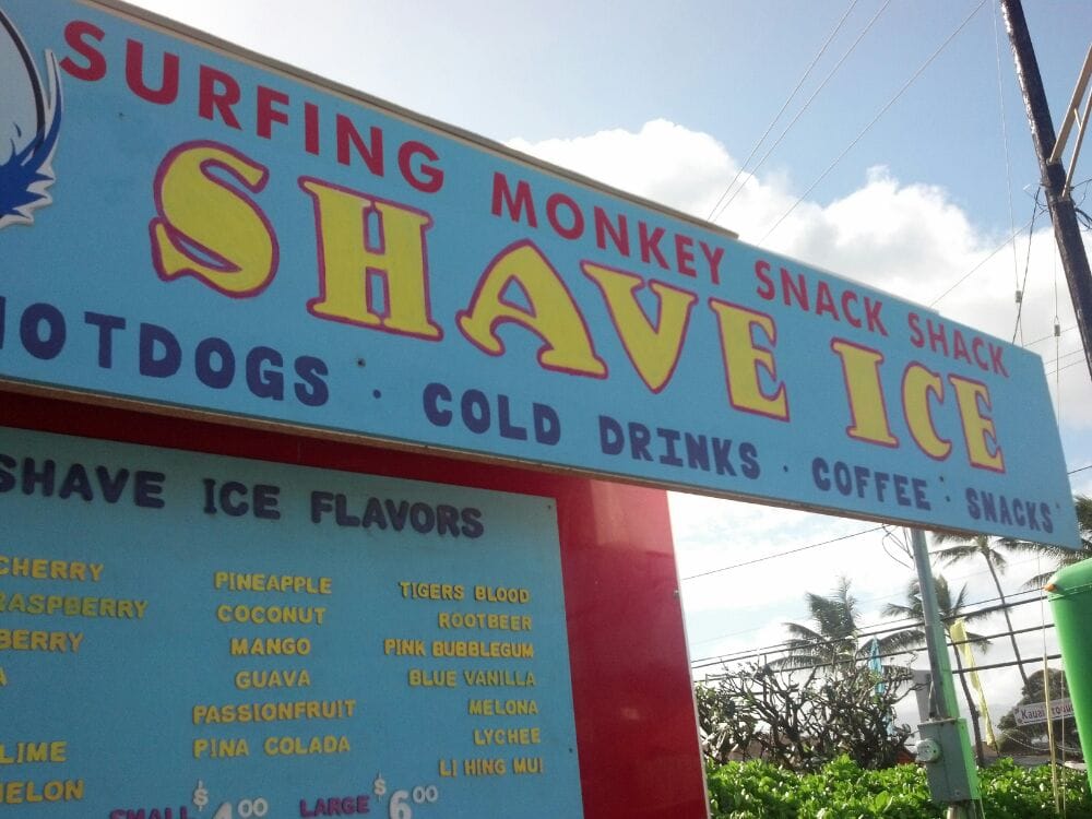 SURFING MONKEY SNACK SHACK SHAVE ICE 41638 Kuhio Hwy, Kapaa, HI Yelp