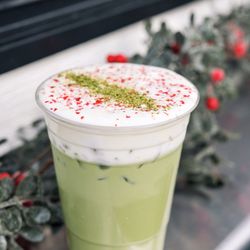 Bloom Coffee Bar - Matcha with cold foam - holiday special