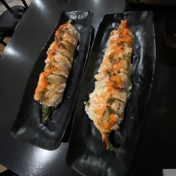 Sen Dai Sushi - Left: Hopyard Roll, right: Secret Roll - Japanese Near Me - Milpitas, California Sen Dai Sushi - Left: Hopyard Roll, right: Secret Roll - Japanese Near Me - Milpitas, California