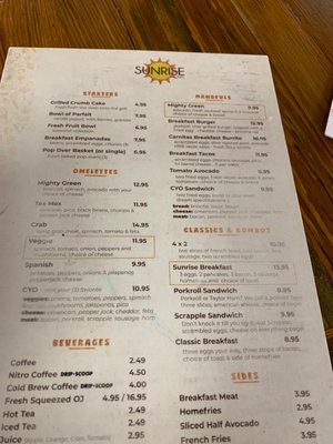 Menu photo 2 Sunrise Cafe Ocean City, NJ Menu photo 2 Sunrise Cafe Ocean City, NJ