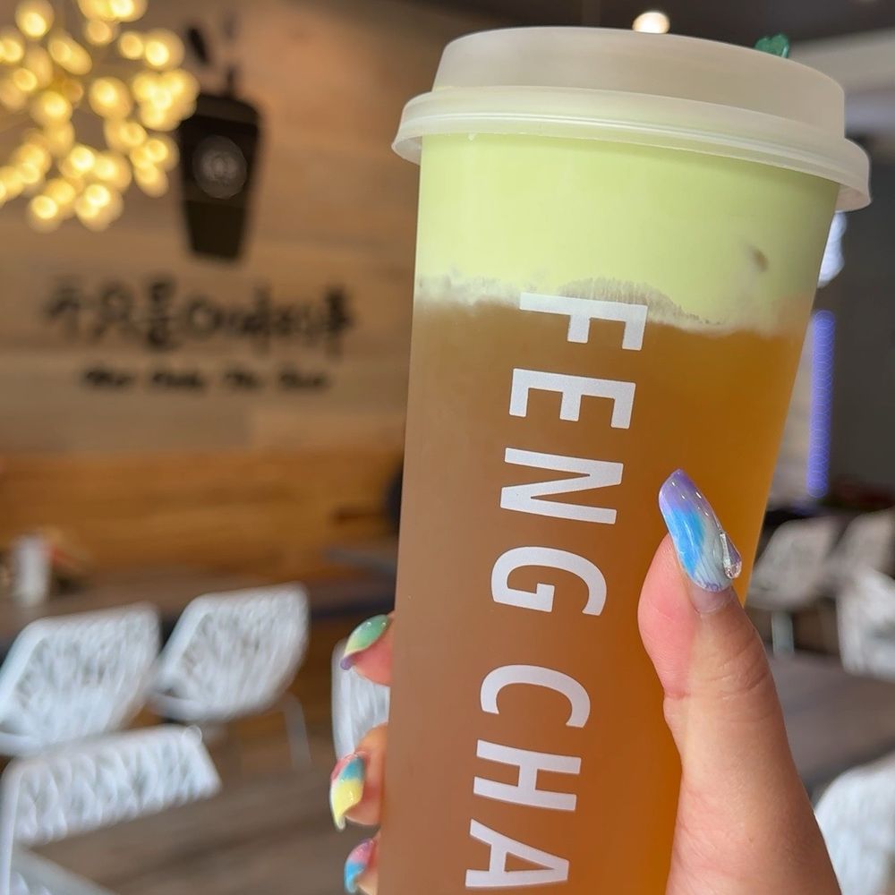 Feng Cha - Milpitas - A1. Jasmine Green Tea with matcha foam - Desserts Near Me - Milpitas, California