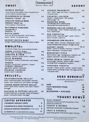 Menu photo 4 Teaspoon Tucson, AZ