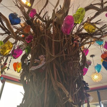 La Reyna - Authentic Mexican Cuisine - Their whimsical tree with ornaments and hearts - Mexican Near Me - Cooper City, Florida La Reyna - Authentic Mexican Cuisine - Their whimsical tree with ornaments and hearts - Mexican Near Me - Cooper City, Florida