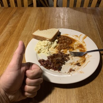 Hickory Pit Bar-B-Que - ows a plate of food with a fork - Barbeque Near Me - Chattanooga, Tennessee