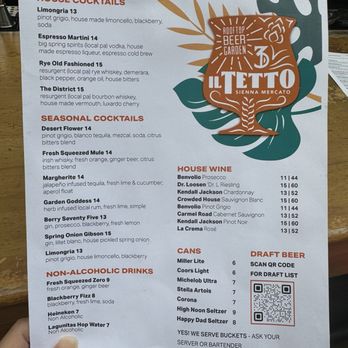 Il Tetto: A Rooftop Beer Garden - Drink menu - Italian Near Me - Pittsburgh, Pennsylvania Il Tetto: A Rooftop Beer Garden - Drink menu - Italian Near Me - Pittsburgh, Pennsylvania
