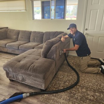 Clean Investment - Hard at work steam cleaning the couch!! Thanks Bryan! - Carpet Cleaning Near Me
