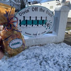 Divin' Off the Dock - Sign out front!